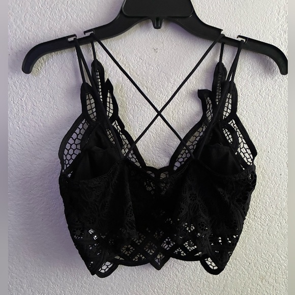Bohemian Black Lace Cropped Bralette M - Picture 4 of 9